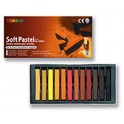 MUNGYO 12 DEMI-PASTELS SECS CARRÉS COLORIS SANGUINS ASSORTIS