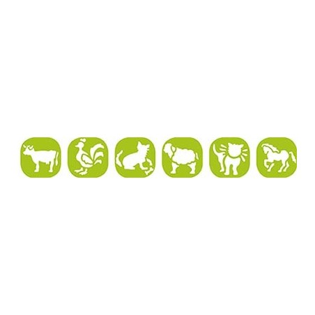 6 POCHOIRS ANIMAUX FERME