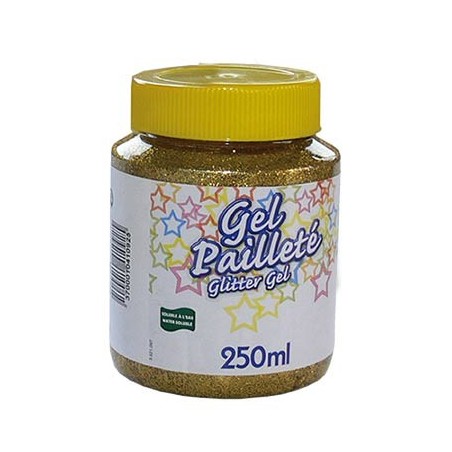 GEL PAILLETE FLACON 250ML OR