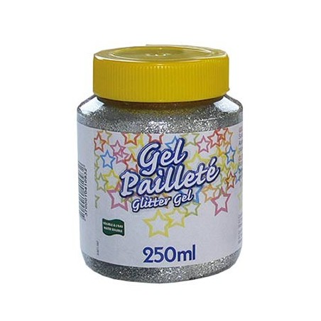 GEL PAILLETE FLACON 250ML ARGENT