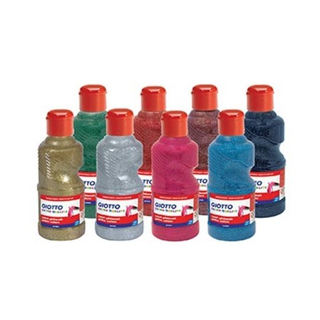 GOUACHE PAILLETEE  8 FLACONS 250ML COLORIS FETES