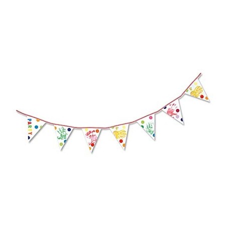 2 BANDEROLLES PAPIER AVEC DRAPEAUX À DÉCORER