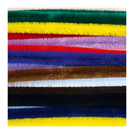 18 CHENILLES 15MM COLORIS ASSORTIS