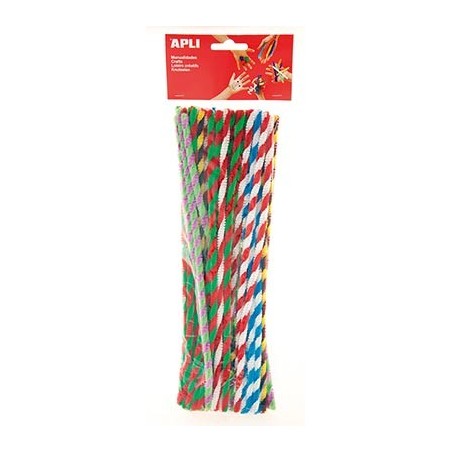 LOT 50 CHENILLES BICOLORES TWIST Diam?tre6MM - LG 30CM
