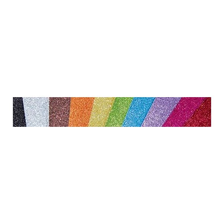 10F CARTON PAILLETTE 200G 50X70CM ASSORTIES