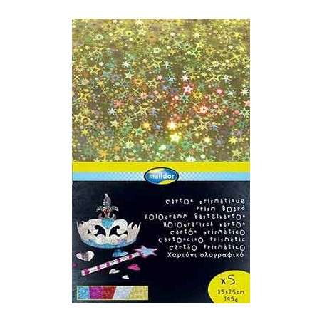 5F CARTONS MIROIR PRISMATIQUE 25X35CM 195G ASSORTIS