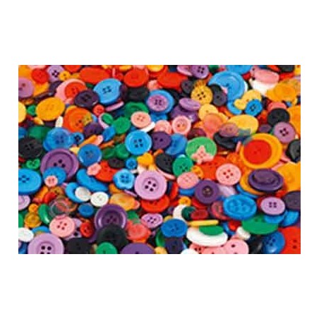400 BOUTONS RÉSINE TAILLES ET COLORIS ASSORTIS