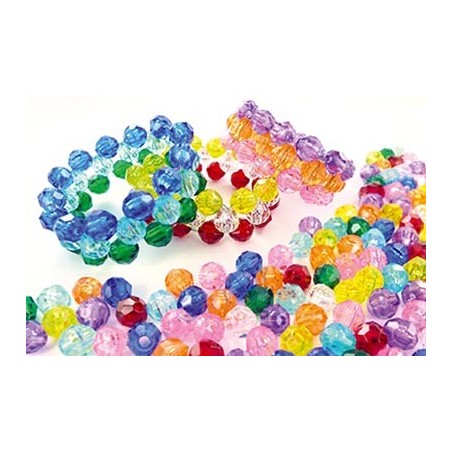 1 600 PERLES PLASTIQUES RONDES À FACETTE