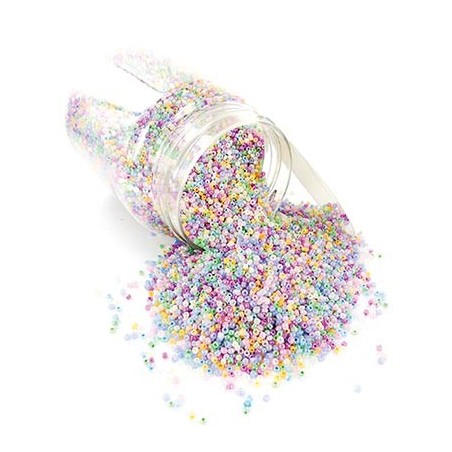 500G PERLES ROCAILLES 2,5MM NACRÉES ASSORTIES