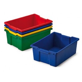 Bac de rangement bleu en plastique - 37L. Colour: blue, Fr