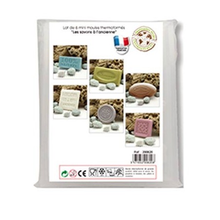 6 MINI-MOULES POUR SAVONS FORMES CLASSIQUES ASSORTIS