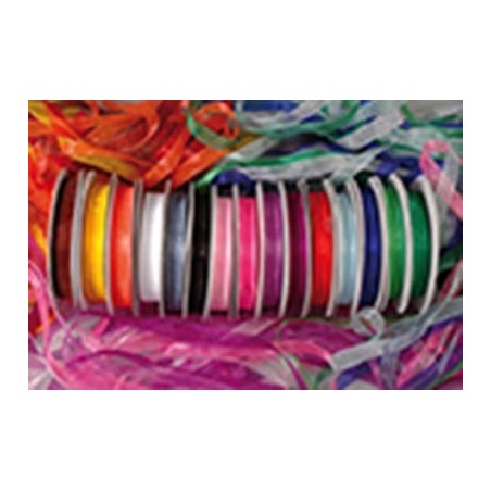 15 RUBANS EN ORGANZA 10MX10MM