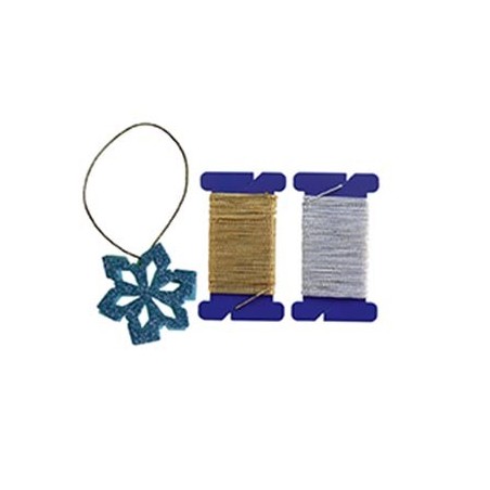 FILS PAILLETÉ OR ET ARGENT 2 BOBINES 10M