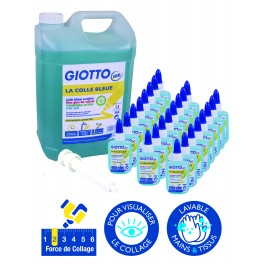 GIOTTO COLLE BLEUE SCHOOLPACK 24 FLACONS 37ML + 1 BIDON 5KG + 1POMPE