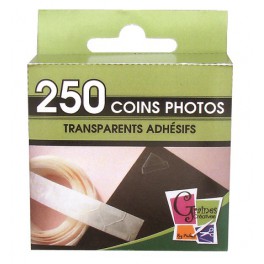 COINS PHOTOS TRANSPARENTS ADHESIFS 10MM - BOITE DE 250