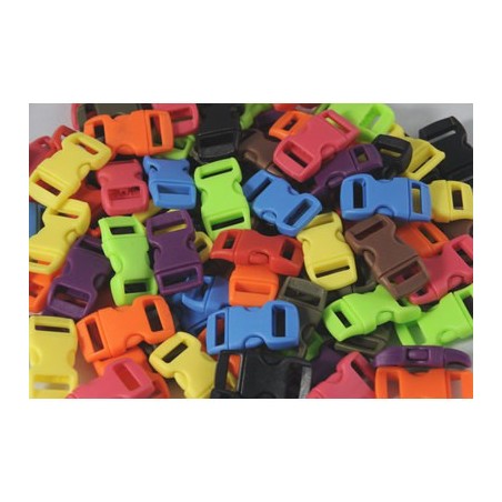 25 CLIPS 11MM POUR PARACORD COLORIS ASSORTIS