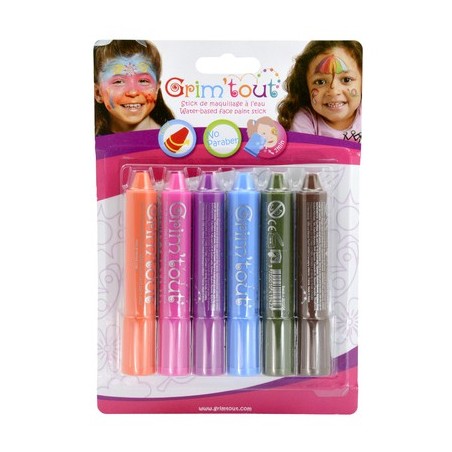 6 STICKS MAQUILLAGE COLORIS ARC EN CIEL