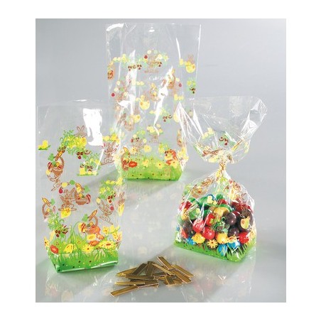 LOT DE 100 SACS ALIMENTAIRES CELLOPHANE PA‚QUES