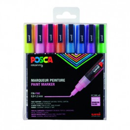 POSCA PC-3M 8 MARQUEURS COLORIS PAILLETÉS ASSORTIS