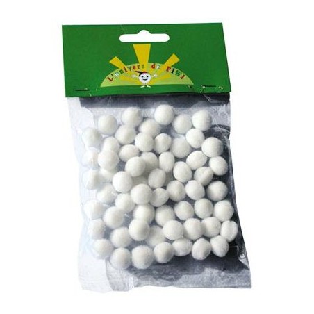 45 POMPONS BLANCS 15MM