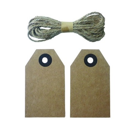 20 ÉTIQUETTES KRAFT 80X45MM BRUN