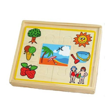 PUZZLES "les saisons" en bois lot de 4