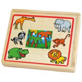 PUZZLES "animaux" en bois lot de 4