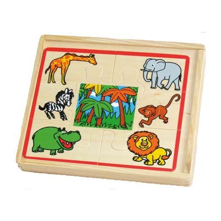 PUZZLES "animaux" en bois lot de 4