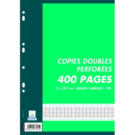 COPIES DOUBLES 21X29,7 400P SEYES 70G BLANC