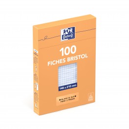 100 FICHES BRISTOL PERFORÉES 148X210 5X5 BLANC