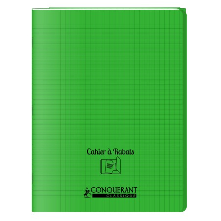 CAHIER À RABAT VERT 24X32 96P SÉYÈS