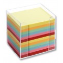 BLOC CUBE PAPIER COLORIS ASSORTIS AVEC PLEXI