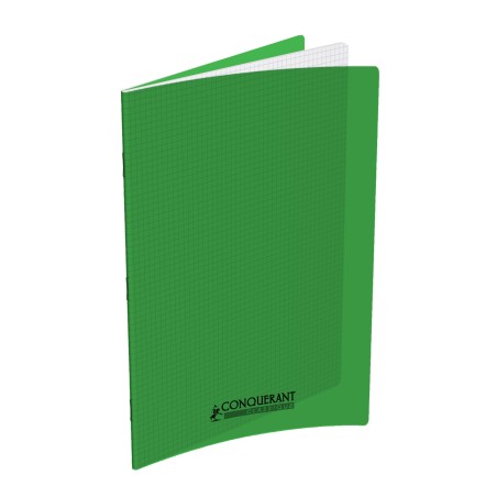 CAHIER PP VERT 24X32 96P 5X5 90G PIQURE