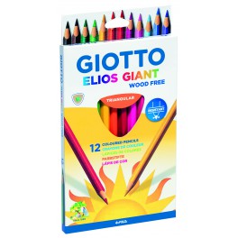 ÉLIOS GIANT 12 CRAYONS COULEURS ASSORTIS