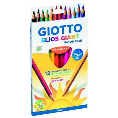 ELIOS GIANT 12 CRAYONS COULEURS ASSORTIS