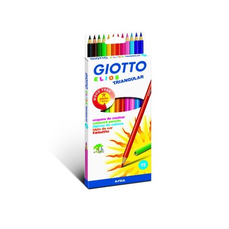 ELIOS WOOD FREE 12 CRAYONS COULEURS ASSORTIS