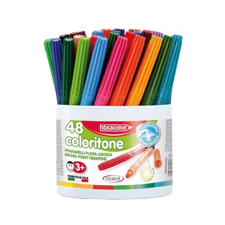 FIBRACOLOR COLORITONE BARIL 48 FEUTRES ASSORTIS