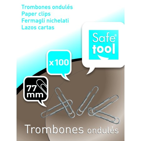 100 TROMBONES ONDULÉS 77 MM