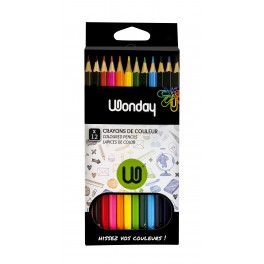 WONDAY 12 CRAYONS COULEURS ASSORTIS 1ER PRIX