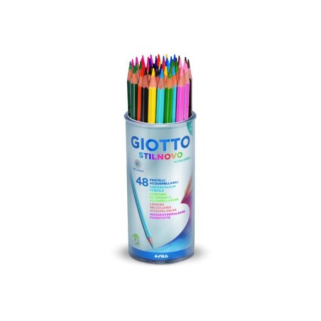 STILNOVO AQUARELLABLE POT 48 CRAYONS COULEURS ASSORTIS