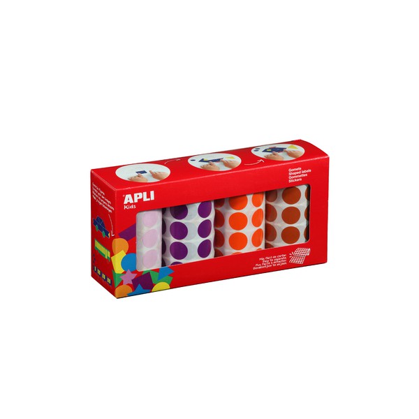 Rouleau de 7080 gommettes rondes couleurs assorties