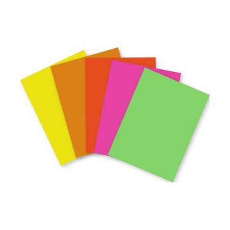 100F PAPIER AFFICHE 21X29,7CM FLUO ASSORTIES