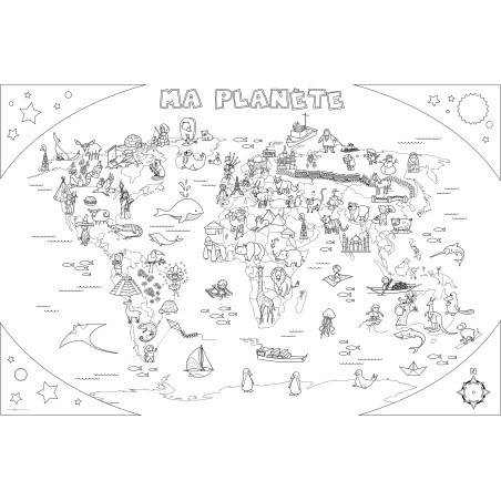 L'ATLAS COLORIAGE GEANT 120x80CM
