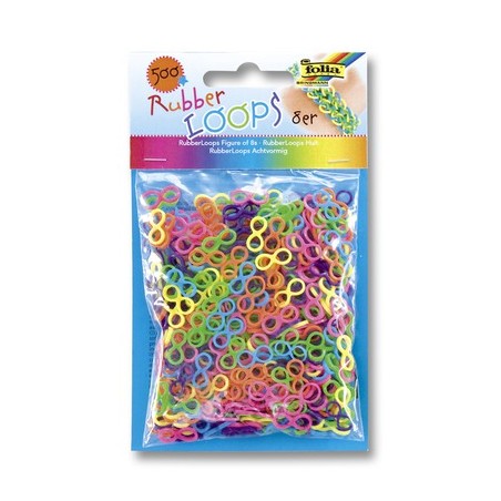 RUBBER LOOPS - SACHET DE 500 PIECES COULEURS ASSORTIES
