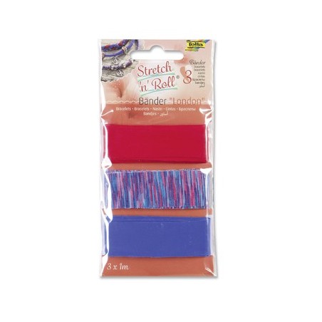 LOT 3 BRACELETS STRETCH 'N' ROLL  LONDON 1M X 25MM
