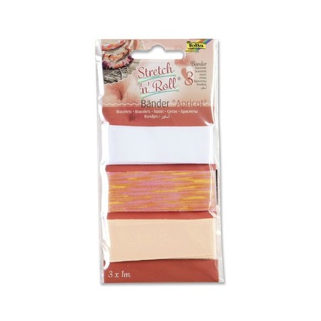 LOT 3 BRACELETS STRETCH 'N' ROLL  APRICOT 1M X 25MM