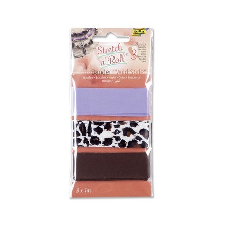 LOT 3 BRACELETS STRETCH 'N' ROLL  WILD STYLE 1M X 25MM