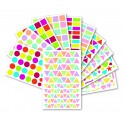 2304 GOMMETTES GÉOMÉTRIQUES TAILLES ET COLORIS ASSORTIS