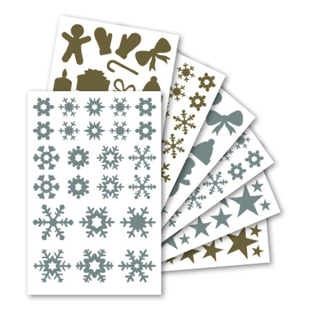 550 GOMMETTES NOEL OR ET ARGENT