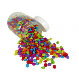 BOCAL 1000 PERLES PLASTIQUE RONDELLES OPAQUES